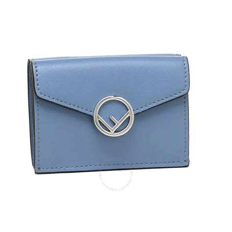 Fendi Ladies Leather Micro Trifold Wallet in Blue 8M0395